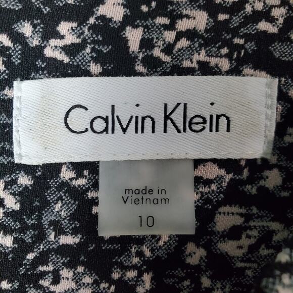 Calvin Klein Womens Printed Compression Jacguard Sleeveless Sheath Dress Size 10 - Picture 3 of 7